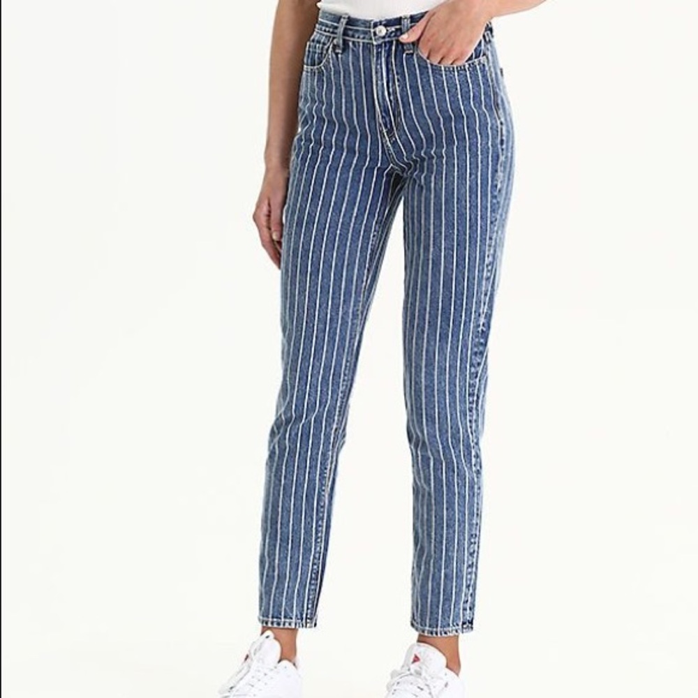 American Eagle Retro Indigo Stripe Mom Jeans